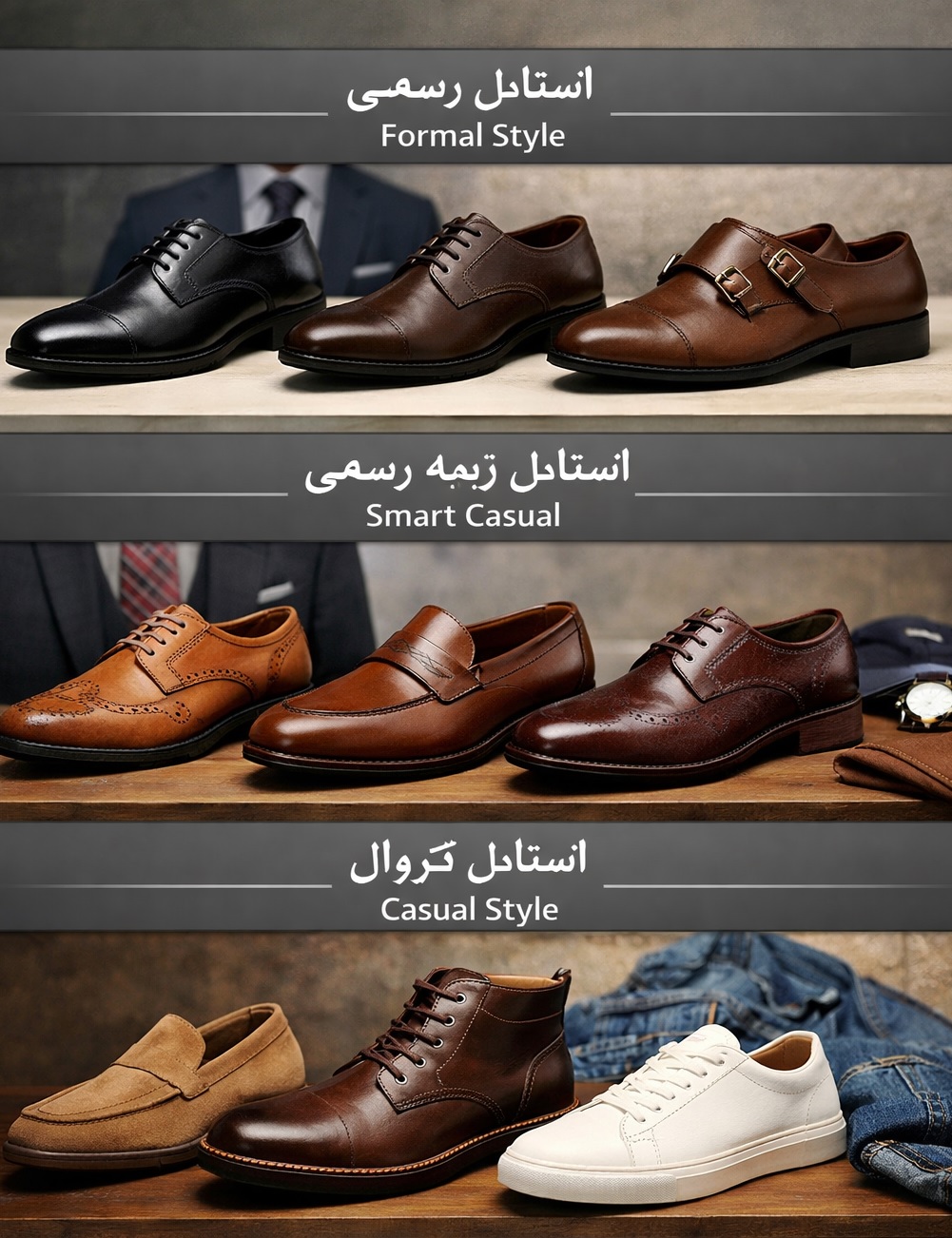 کفش چرم کاملا طبیعی 
