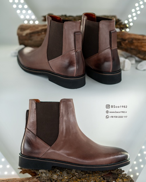 بوت مردانه مدل B0070S چرم طبیعی شبرو زیره EPR دکمه ای