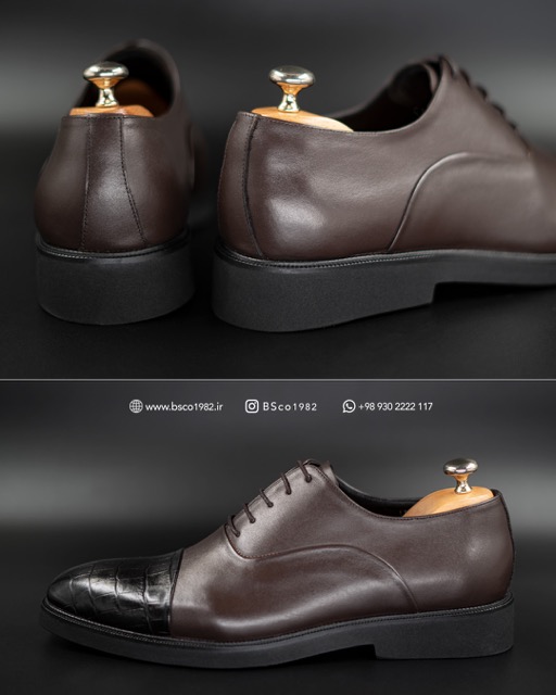 Classic Men's Shoes Model: 947 Oxford – Polished  and Croco Genuine Leather EPR Sole
