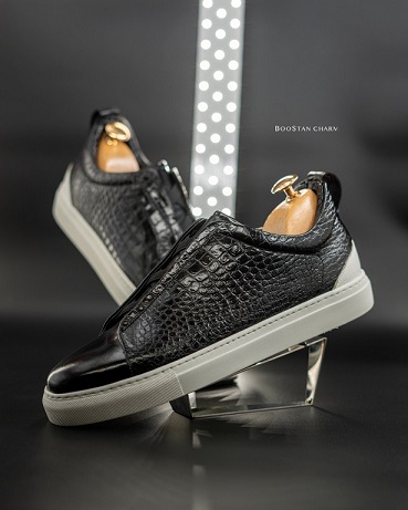 Men's Vans – Code: 088  Croco -Pattern and Embossed Leather Rubber Sole