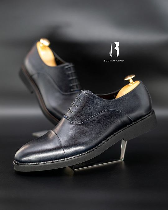 Men’s Classic Shoes – Code: 947  Genuine Smooth-Finish Leather (Navy Blue) sole: Rubber